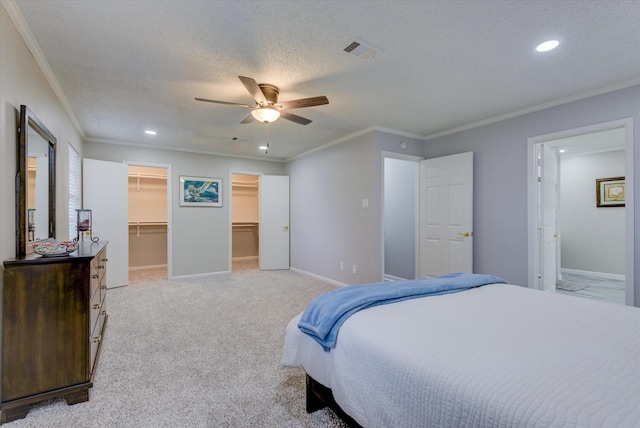 150 County Road 146, Alvin, TX 77511 - bedroom with ornamental molding, baseboards, visible vents, and recessed lighting