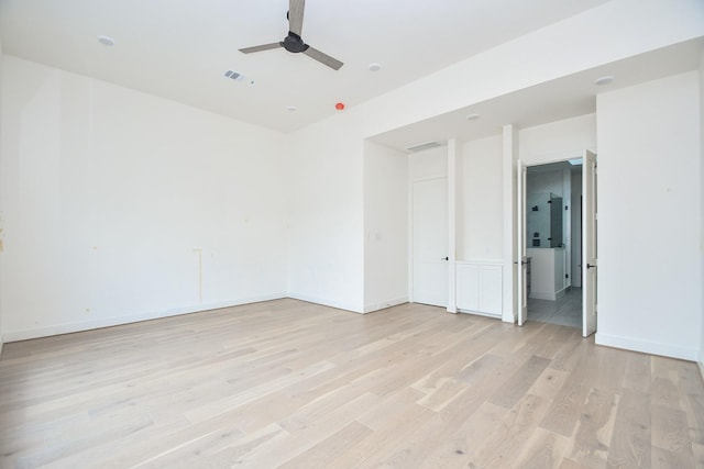 4709 Gibson St, Houston, TX 77007 - empty room featuring ceiling fan and light wood-style floors