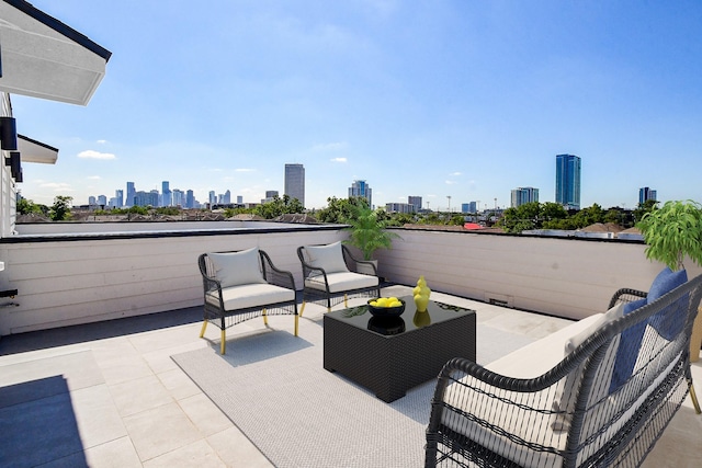 4709 Gibson St, Houston, TX 77007 - view of patio / terrace with a view of skyline