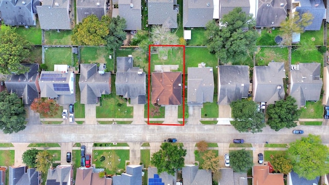 bird's eye view with a residential view