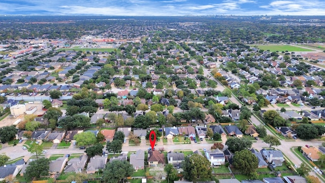 aerial view with a residential view