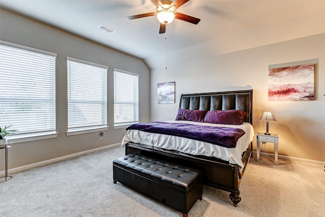 5110 Morrison Dr, Manvel, TX 77578 - carpeted bedroom featuring baseboards, a ceiling fan, and vaulted ceiling