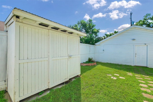 view of shed
