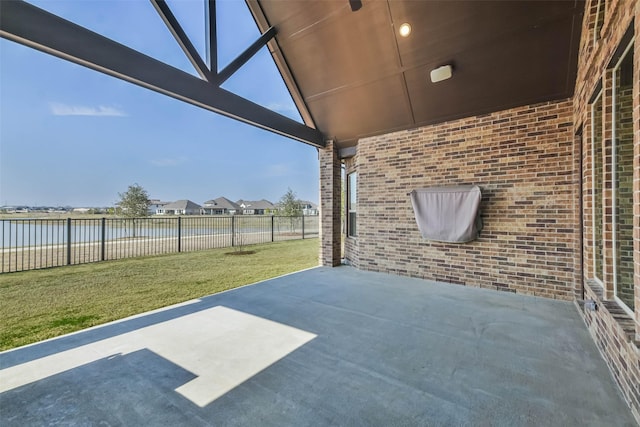 11131 Heartleaf Aster Way, Cypress, TX 77433 - view of patio / terrace featuring a water view and a fenced backyard