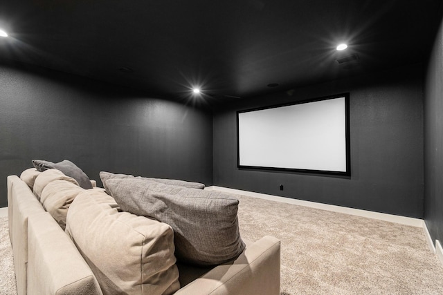 8577 Majestic Lake Ct, Montgomery, TX 77316 - cinema room featuring carpet floors, baseboards, and recessed lighting