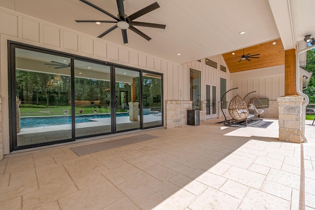 8577 Majestic Lake Ct, Montgomery, TX 77316 - view of patio with ceiling fan and french doors