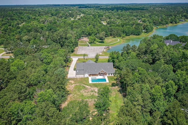 8577 Majestic Lake Ct, Montgomery, TX 77316 - drone / aerial view of a heavily wooded area and a large body of water