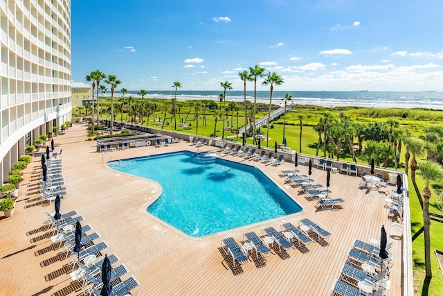 1401 E Beach Dr Unit 811, Galveston, TX 77550 - pool featuring a water view