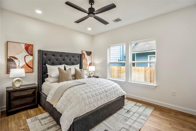 4104 Engelke St, Houston, TX 77003 - bedroom featuring visible vents, wood finished floors, baseboards, and recessed lighting