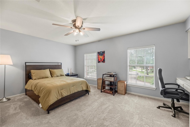 7219 Palisades Heights Dr, Houston, TX 77095 - bedroom featuring carpet flooring, a desk, baseboards, and a ceiling fan