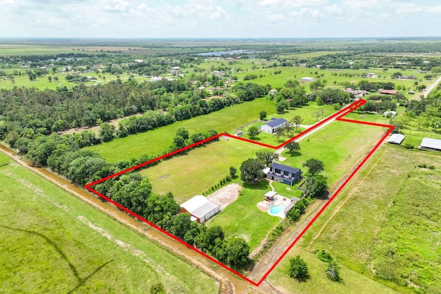 drone / aerial view featuring a rural view