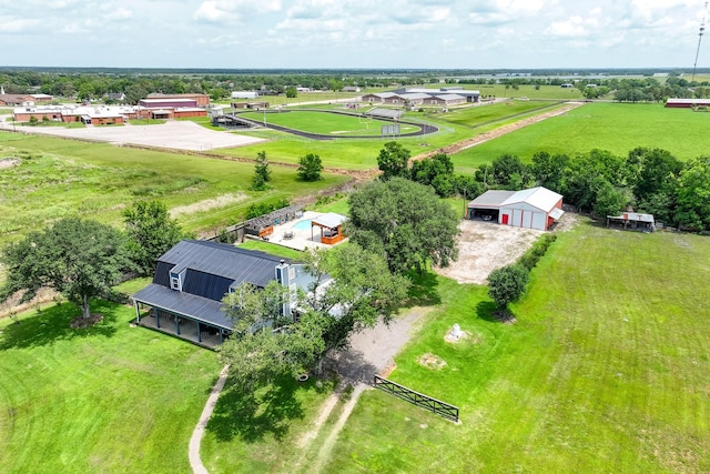 aerial view featuring a rural view