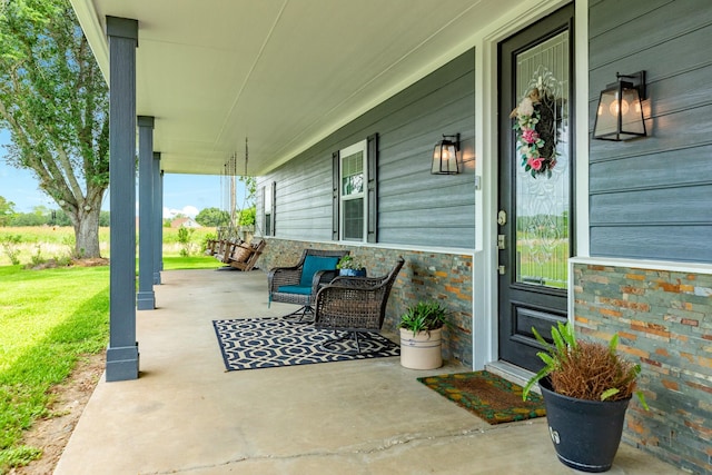 view of patio with covered porch