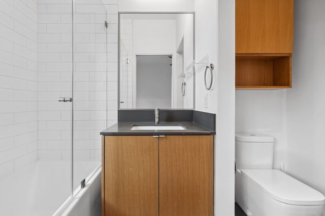 1900 W 14th St, Houston, TX 77008 - full bathroom featuring vanity, toilet, and combined bath / shower with glass door