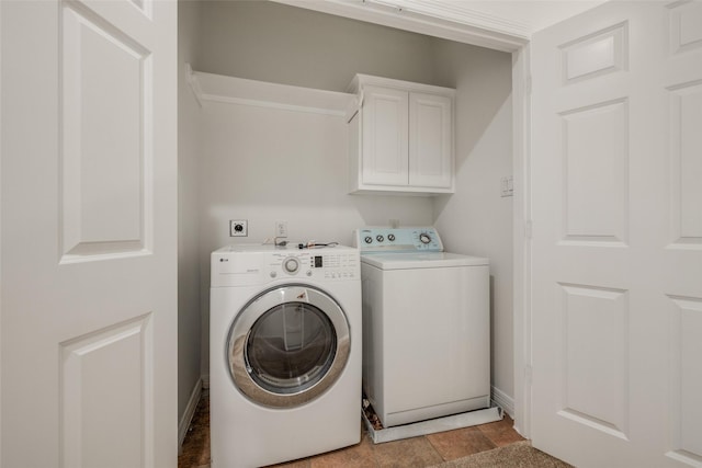 2827 Briarhurst Park, Houston, TX 77057 - laundry area featuring washer and clothes dryer, cabinet space, and baseboards