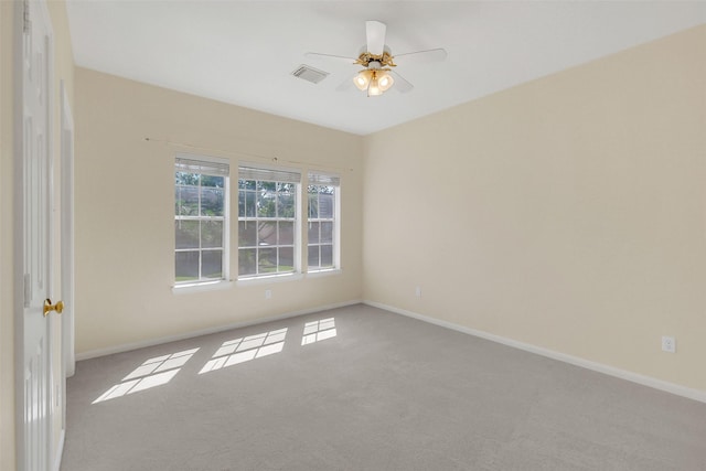 14906 Stonemeade Pl, Cypress, TX 77429 - empty room with carpet, visible vents, baseboards, and a ceiling fan