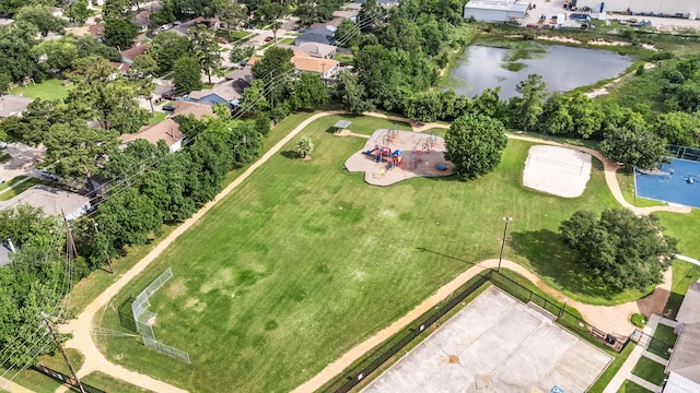 drone / aerial view of a large body of water