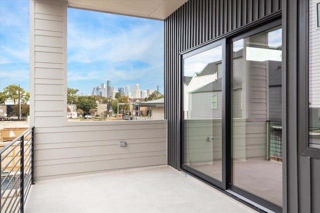balcony with a view of city