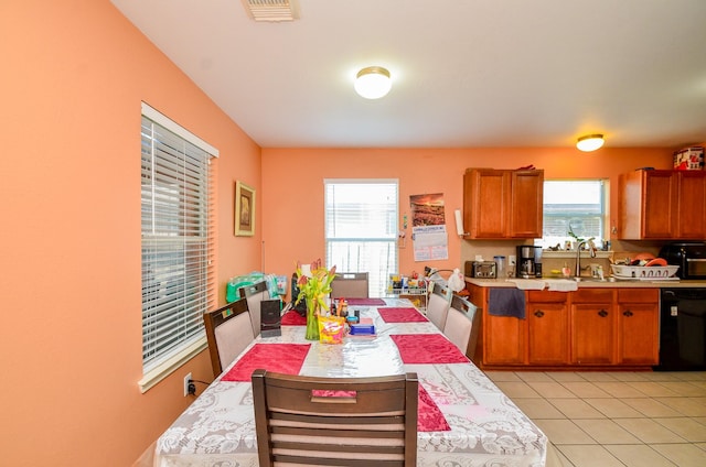 kitchen with dishwasher, light countertops, and plenty of natural light