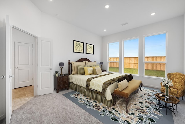 21818 Wycombe Terrace Way, Cypress, TX 77433 - bedroom with recessed lighting and light colored carpet