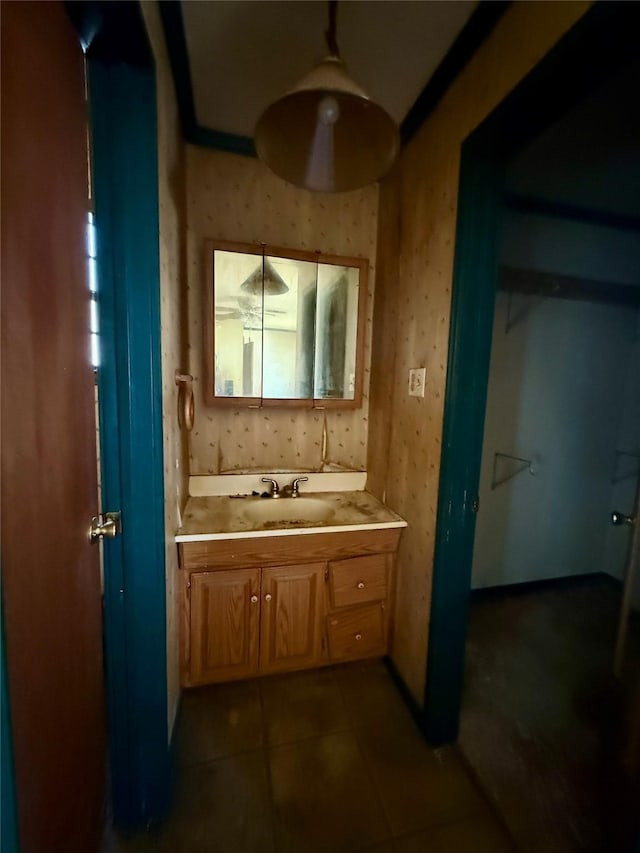 bathroom featuring tile patterned floors and vanity