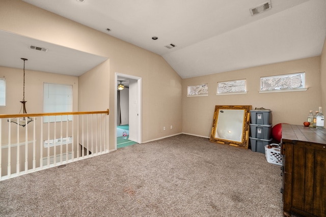 7210 Avocet Ln, Houston, TX 77040 - interior space with baseboards, visible vents, and vaulted ceiling