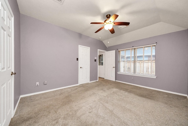 15403 Court Green Trl, Cypress, TX 77433 - unfurnished bedroom with lofted ceiling, carpet, baseboards, and ceiling fan