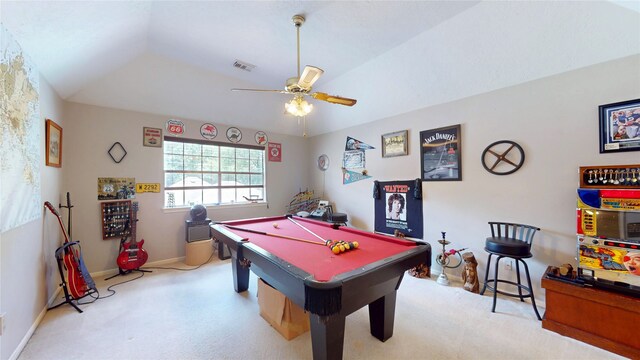 12934 Bristol Berry Dr, Cypress, TX 77429 - playroom with billiards table, carpet, ceiling fan, and baseboards