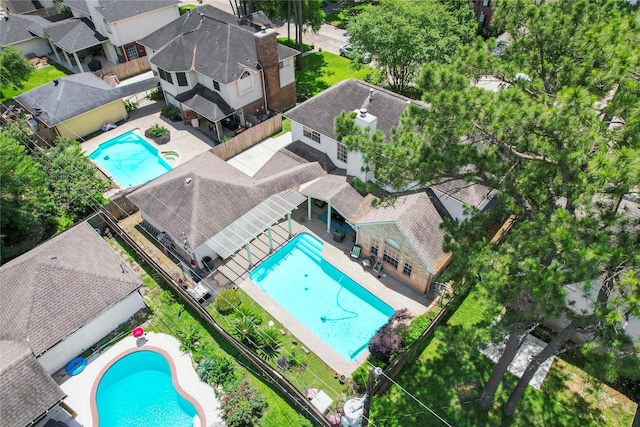 12934 Bristol Berry Dr, Cypress, TX 77429 - aerial perspective of suburban area featuring a pool