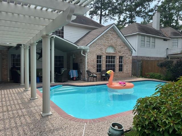 12934 Bristol Berry Dr, Cypress, TX 77429 - view of pool featuring a pergola and a patio area