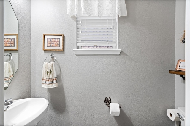half bathroom featuring toilet and a sink