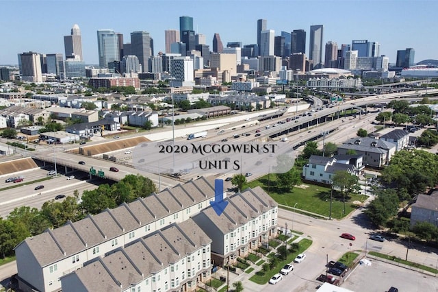 aerial view featuring a view of city