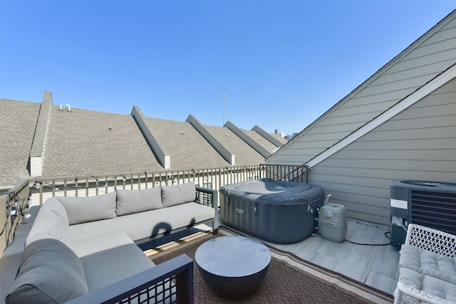 view of patio with central air condition unit and an outdoor hangout area