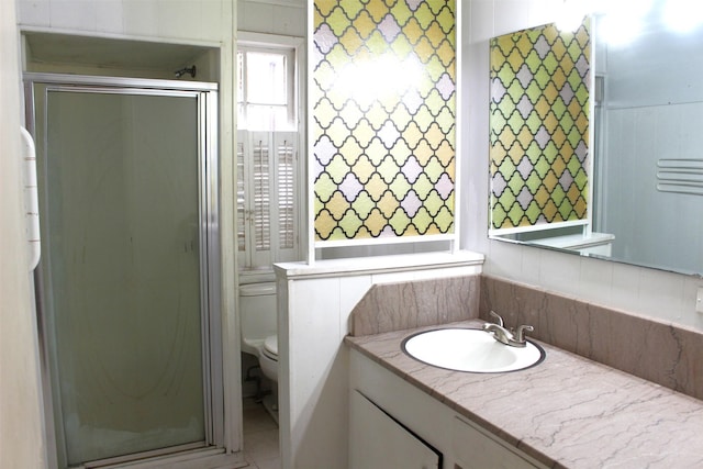 508 Texas St, Brenham, TX 77833 - full bath with vanity, toilet, backsplash, and a shower stall