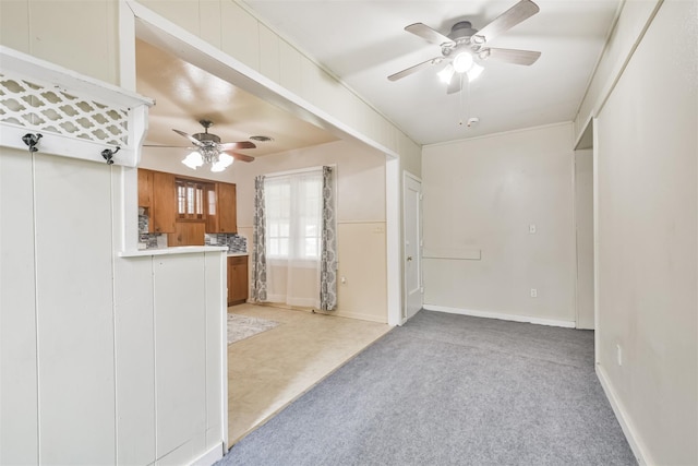 508 Texas St, Brenham, TX 77833 - empty room featuring light carpet and ceiling fan