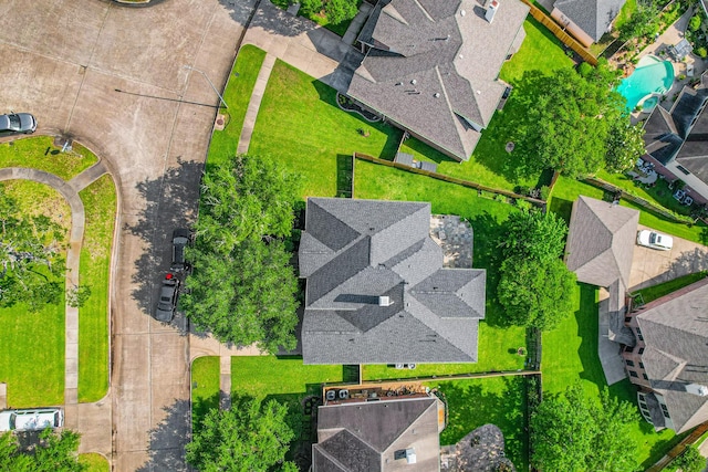 aerial view with a residential view