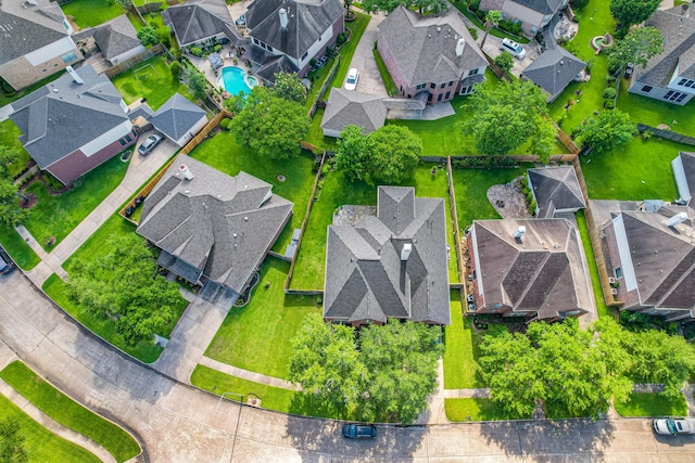 drone / aerial view with a residential view