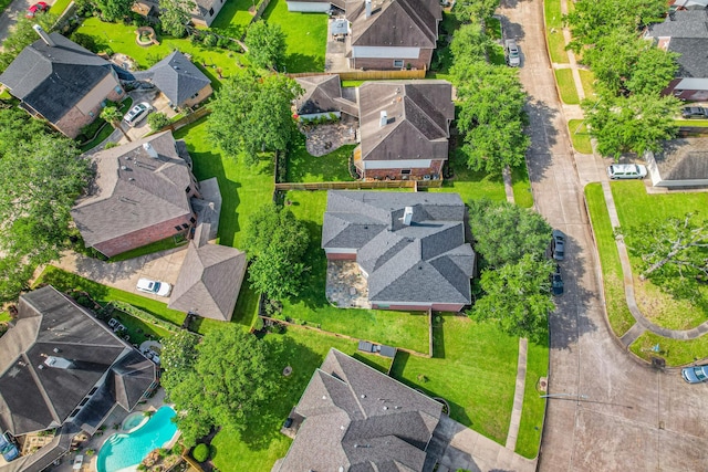 drone / aerial view with a residential view