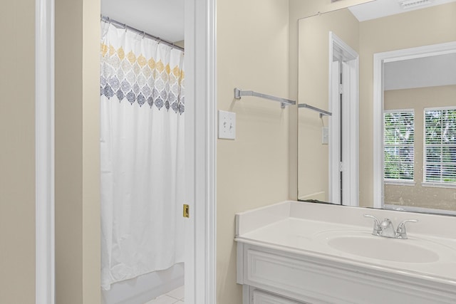 bathroom featuring vanity and visible vents