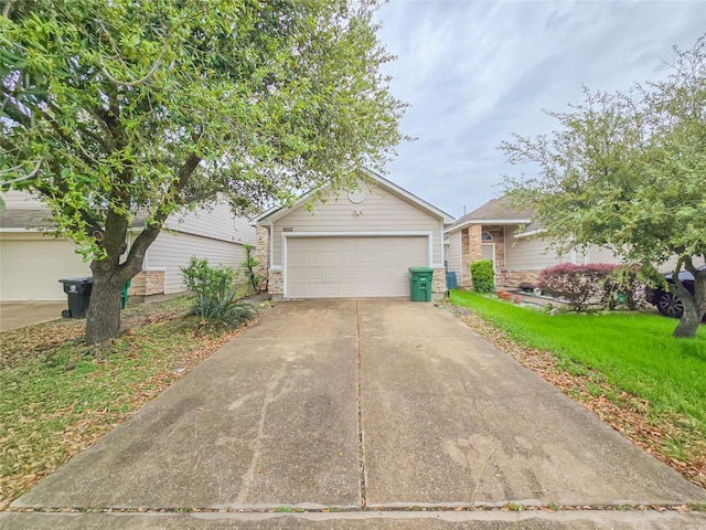 single story home with a garage