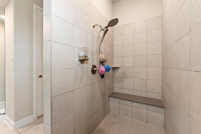 1806 Bridge Gate Ln, Katy, TX 77494 - full bath with tile patterned floors and tiled shower