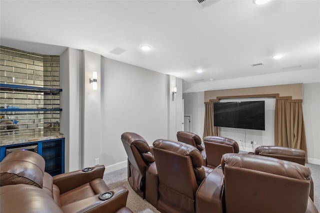 10610 Grace Hollow Dr, Cypress, TX 77433 - carpeted cinema with baseboards, visible vents, and recessed lighting