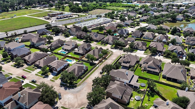 22022 Bridgestone Hawk Ct, Spring, TX 77388 - birds eye view of property with a water view and a residential view