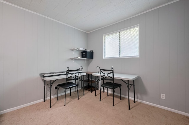 161281/2 Ridlon St, Channelview, TX 77530 - home office with ornamental molding, light colored carpet, and baseboards