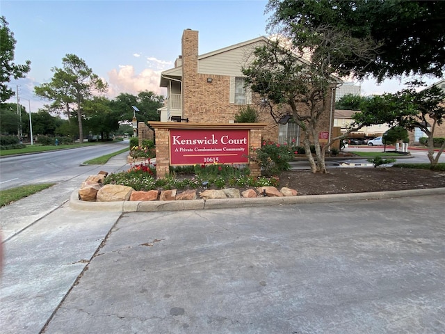 view of community sign