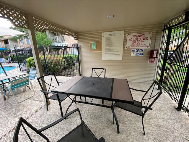 view of patio / terrace with fence and outdoor dining space