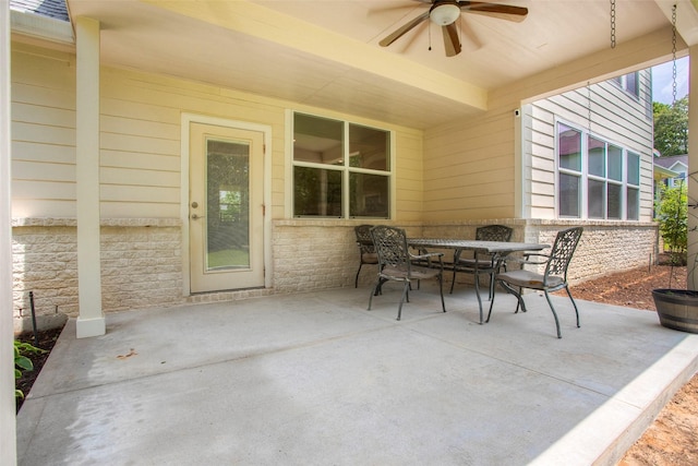1634 Topaz Trl, Willis, TX 77378 - view of patio / terrace featuring ceiling fan and outdoor dining space