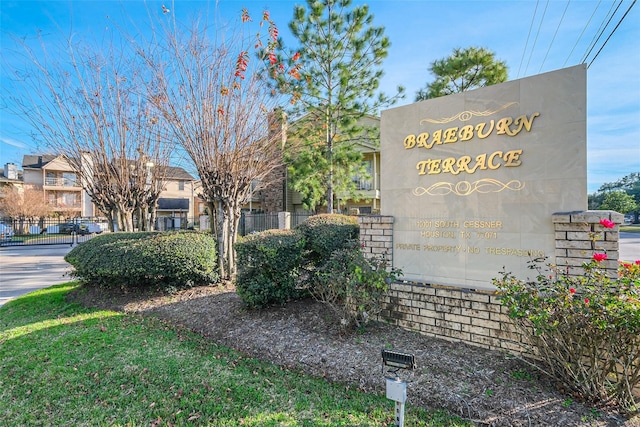 view of community sign