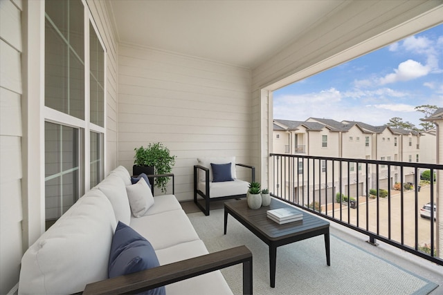 10935 Brookeshire Chase Ln, Houston, TX 77043 - balcony featuring an outdoor living space and a residential view