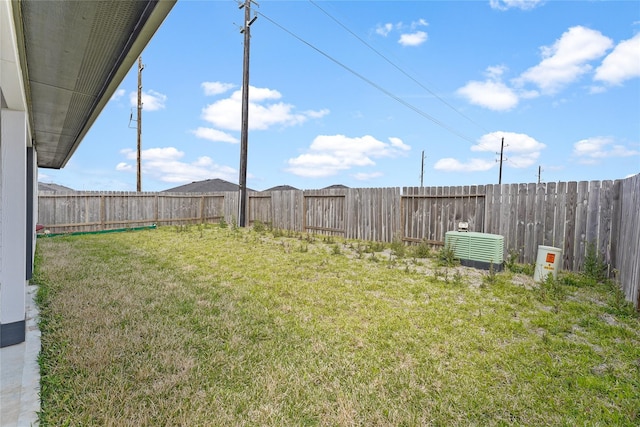 30102 Reagans Ranch Dr, Katy, TX 77494 - view of yard featuring a fenced backyard and cooling unit
